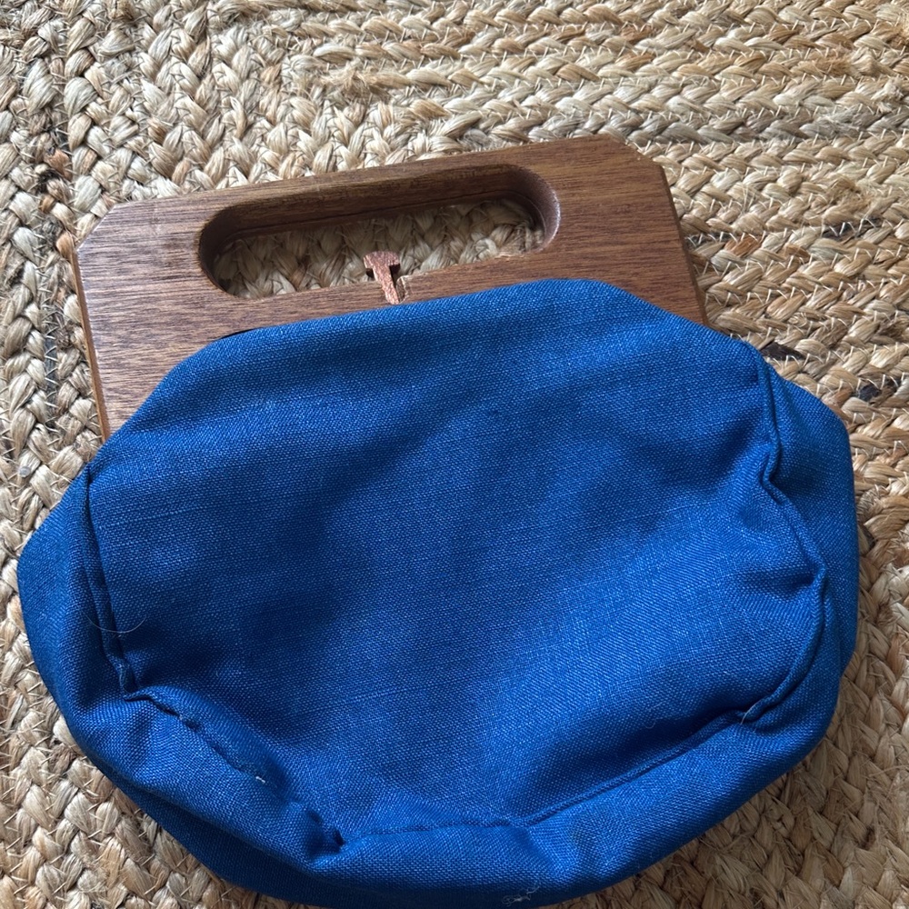 Trimminghams Bermuda bag - Bermuda ceda - vintage Blue Wooden Handle Women's Bag
